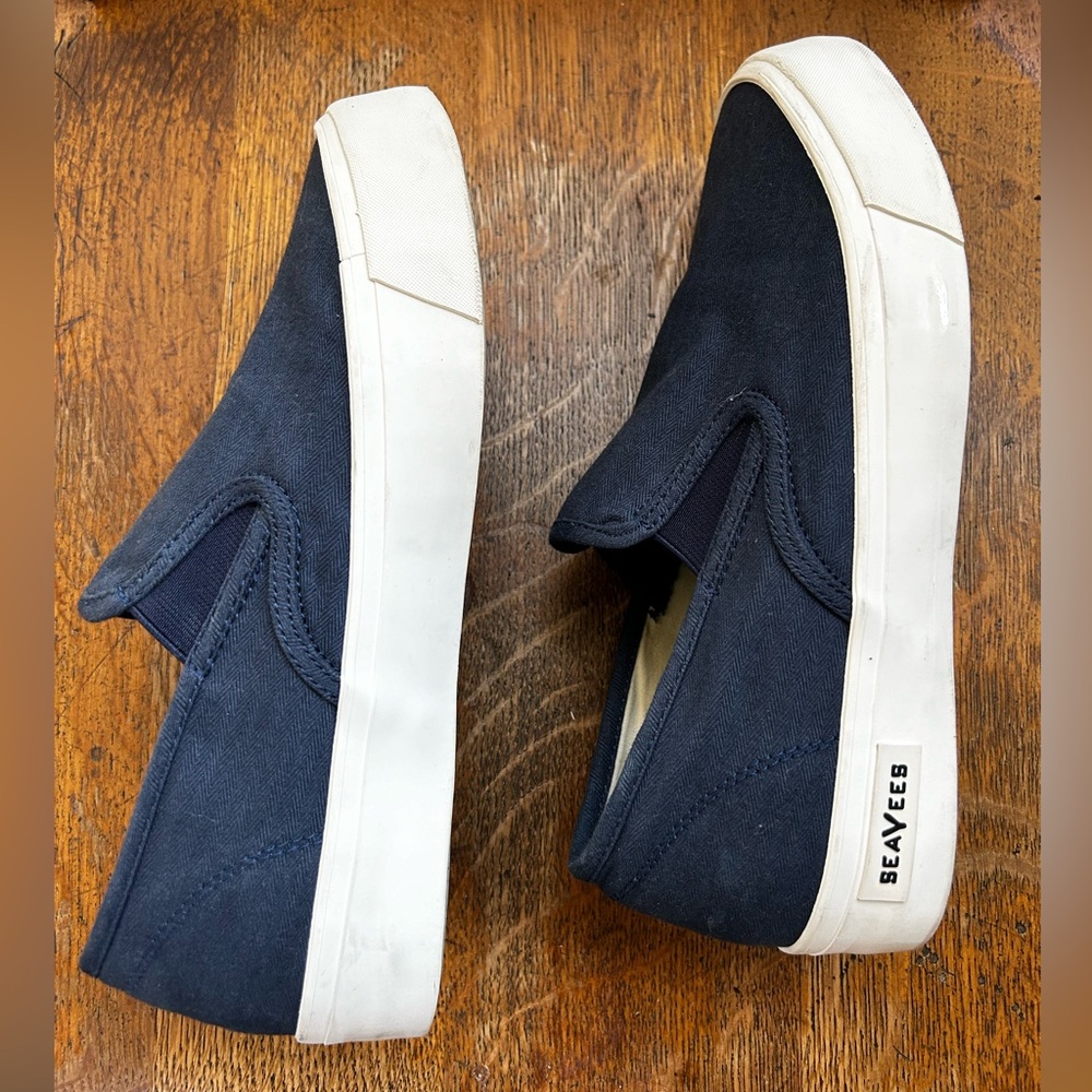 SeaVees slip-on navy blue platform sneaker